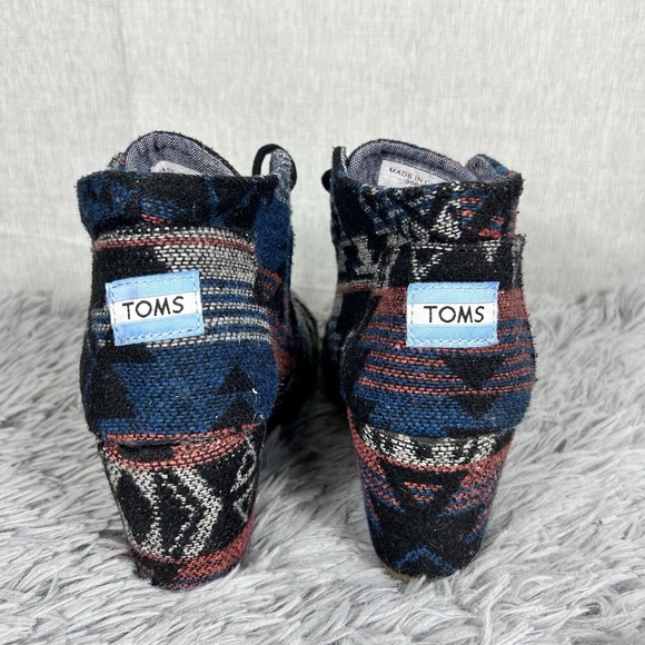 TOMS Navajo Aztec Desert Wedge Heel Ankle Boots Booties Womens Size 7 - Picture 4 of 14